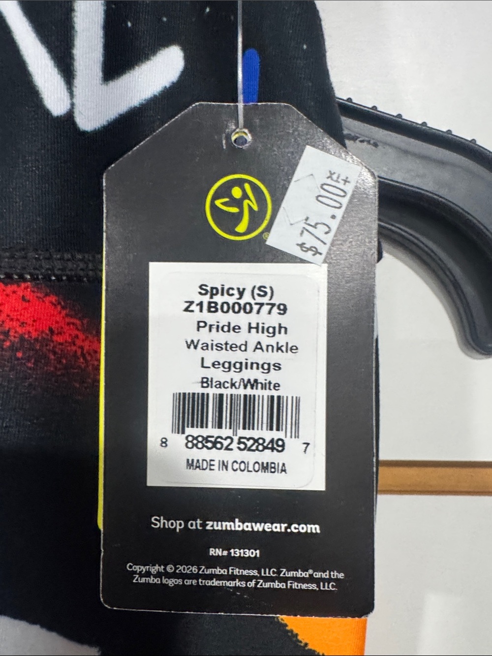 Zumba Fitness Black Multi Graffiti Rainbow Leggings - Picture 2 of 2